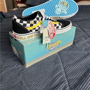 Vans SpongeBob Checkerboard Low Top Sneakers - Black, White & Yellow